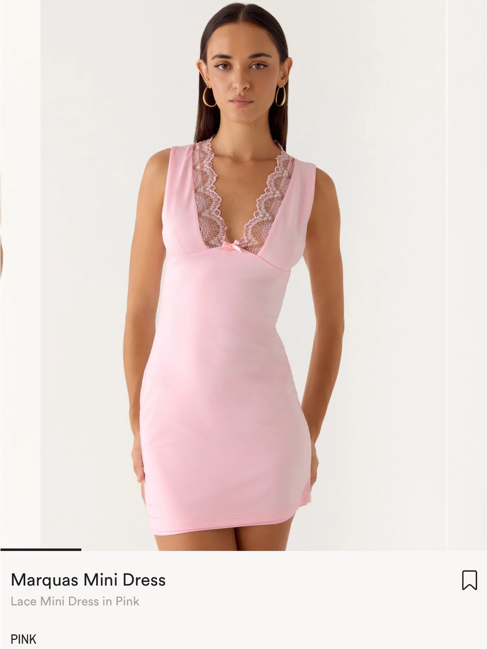 Peppermayo Lace-Trim Mini Dress in Pink